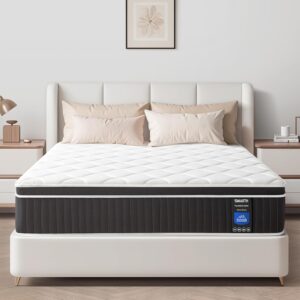Full Mattress 12 Inch, Upgrade Strengthen Full Size Hybrid Mattresses in a Box, Memory Foam Full Mattress Made of Individually Pocketed Springs for Support and Pressure Relief, Medium Firm