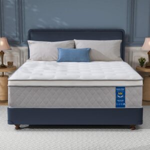 QUEEN ROSE Full Mattress, 12 Inch Hybrid Mattress in a Box Full Size, Individual Pocket Spring for Motion Isolation & Pressure Relief, Extra Lumbar & Shoulder Support, Fiberglass Free