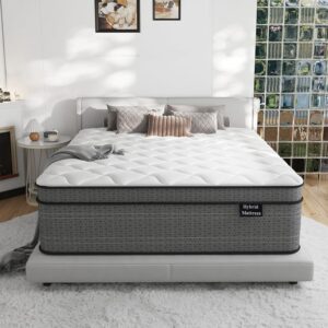 Full Size Mattress, 12 Inch Hybrid Full Bed Mattress in a Box, with Gel Memory Foam and Individual Pocket Springs, Motion Isolation, Strong Edge Support & Pressure Relief, Medium Firm