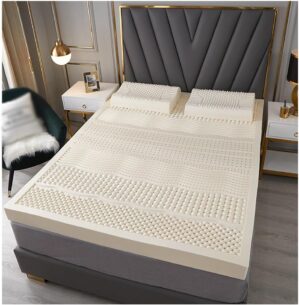 100% Natural Latex Mattress,Compression and No Deformation,Honeycomb Pore Ventilation,Soft and Comfortable, Latex Mattress,10cm,160x200cm(63x79in)