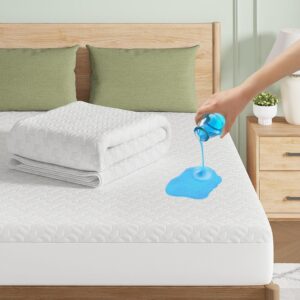 Rolanstar Twin Mattress with Waterproof Protector, 6 Inch Gel Memory Foam Mattress in a Box, Fiberglass Free, Breathable for Cool Sleep & Comfy Support, CertiPUR-US Certified, White