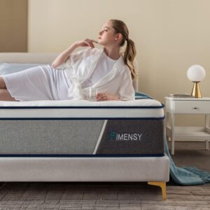 Rimensy 14 Inch Memory Foam Hybrid Pocket Spring King Mattress in A Box for Motion Isolation, Strong Edge Support, Pressure Relief, Medium Firm King Size Mattress