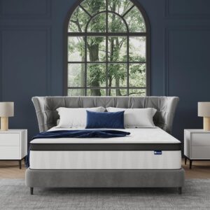 Avenco 12 Inch Queen Mattress in a Box, Medium Firm Independent Pocket Springs Mattresses for Motion Isolation, Strong Edge Support, CertiPUR-US Certified