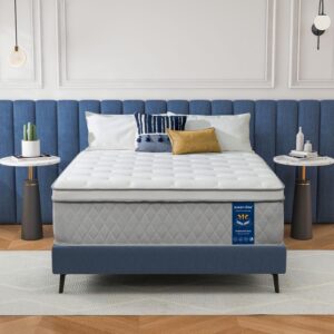 Firm Queen Mattress, 12 Inch Cooling Upgraded Mattress in a Box, Extra Support for Back Pain Relief, Gel-Memory Foam & Individual Pocket Coil, Queen Size Hybrid Bed, Motion Isolation, Fiberglass-Free