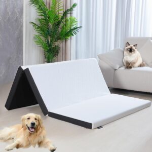 Mattresses Toppers 3 Inches, Tri Fold Memory Foam Mattress,Ventilated Design,Removable and Washable Cover,No-Slip Design,Easy Storage,Suitable for Camping,Guest,Floor RV,Full Size 73″x52″x3″