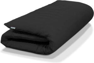 Japanese Futon Floor Mattress – Medium Firm Futon Mattress for Sleeping – Shikibuton – Foldable and Portable Japanese Bed (Black, Full)