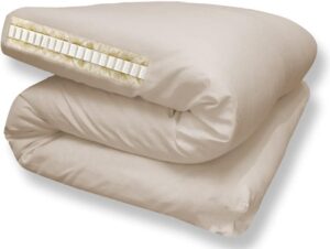 The Futon Shop King Organic Wool Latex Mattress – Shiki Futon Medium Firm – Japanese Floor Mattress with Cotton Case – Foldable, Natural, Customizable, Improves Sleep