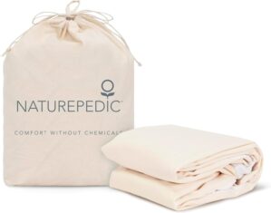 Naturepedic Organic Waterproof Mattress Protector Pad – Washable & Reusable Fitted Stretch Knit Mattress Cover – Highly Absorbent Bed Incontinence Pads – Breathable Fitted Cover for Full 9″-16″