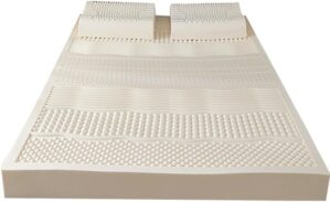 100% Natural Premium Latex Mattress Topper with Cotton Cover, Mattress Topper for Back Pain with Removable & Washable Bamboo Viscose,10cm,90x200cm(35x79in)
