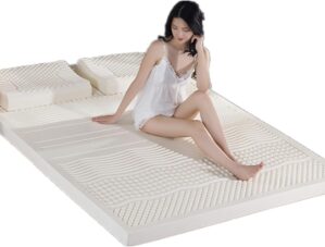 NaKeah 100% Natural Latex Mattress, Organic Breathable and Comfortable, Durable and Not Easy to Collapse, Memory Foam Mattress Topper,7.5cm,200x200cm