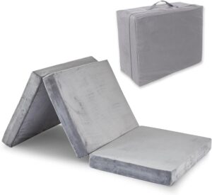 SINWEEK 4″ Twin XL Memory Foam Folding Mattress with Storage Bag – Foldable Trifold Floor Bed Topper, CertiPUR-US Certified Guest Sleeping Pad, Machine Washable Cover