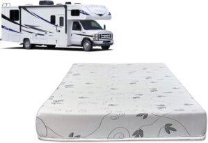 Greaton, 6-Inch High-Density Cooling Gel Memory Foam RV Mattress Replacement, Medium Firm, Good for Trailers, Camper Vans, Sofa Bed and Other Furniture Application, 72″ x 30″, White