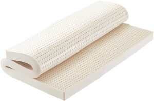 NaKeah Natural Latex Mattresses Massage Single Double Hotel Mattress Family King Queen Twin Full Size – 2/3/4 Inch – Organic Cover Included,5cm,150x200cm