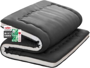 Syalife Japanese Futon Mattress Floor Mattress, 4″ Thicken Roll Up Tatami Mat, Foldable & Portable Floor Bed Sleeping Pad, Traditional Shiki Futon (shikibuton), Design by Japan (Black, 39 * 80)