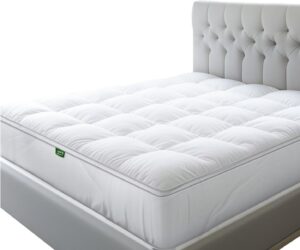 Sleep Mantra 100% Cotton Mattress Topper Twin Size – Premium Wrap-Around Cooling Topper Fits up to 20-Inch Mattress – Extra Soft, Deep Pocket, Breathable & Plush Quilted Down Fill (White)