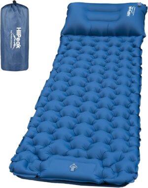 HiiPeak Sleeping Pad – Ultralight Inflatable Sleeping Mat with Built-in Foot Pump, Durable Compact Waterproof Camping Air Mattress for Camping, Backpacking, Hiking, Tent Trap Traveling