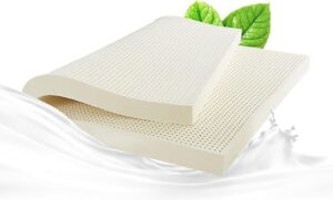 NaKeah Latex Mattress 100% Latex Medium Soft 7 Zones Orthopaedic Mattress with Removable Cover Natural Latex Mattress,7.5cm,90x200cm