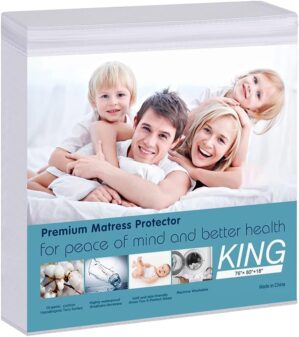 Waterproof Mattress Pad Protector Terry Cotton Hypoallergenic Breathable Mattress Pad Cover, Deep Pocket