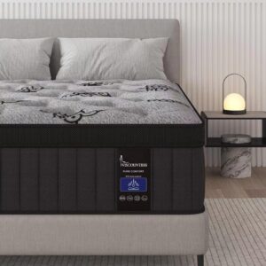 Queen Mattress, 12 Inch Mattresses Euro Top Mattress Medium Firm for Back & Lumbar Support, Individual Pocket Spring Bed for Motion Isolation & Pressure Relief