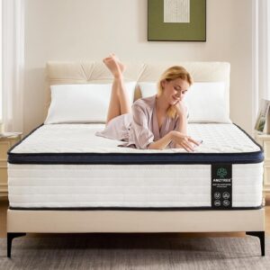 Queen Mattress 14 Inch Queen Size Mattresses – Memory Foam & Pocket Coils Springs, Pressure Relief, Medium Firm Comfort, Motion Isolation, Ideal for All Sleep Positions, CertiPUR-US Certified