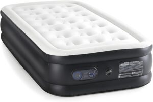 YSSOA Twin Camping Air Mattress with Built-in Electric High-Speed Pump, 18″ Bed Height, Blow Up Inflatable Airbed with Carrying Bag, Best for Home Guests & Travel, Waterproof Foldable Portable