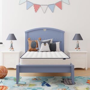 Avenco 6 Inch Twin Mattress, Foam and Spring Hybrid Mattresses in a Box, Medium Soft, Breathable Fabric & Adaptive Support, CertiPUR-US Certified, Twin Size Mattress in Guest and Kids Bedroom