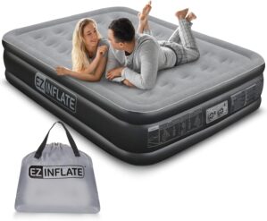 EZ INFLATE Double High Luxury Air Mattress with Built in Pump, Inflatable Mattress