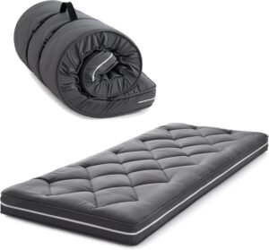 4Inch Twin Floor Mattress,3-Layer Structure Cot Mattress Topper,Gel Memory Foam,Removable Thickened Cover,Portable Roll Up Sleep Pad(75X38X4“)