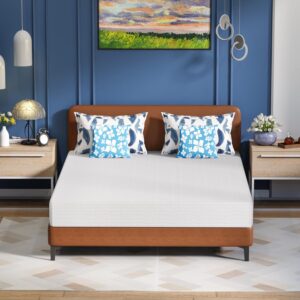 FDW 6 Inch Green Tea Queen Cooling Gel Memory Foam Mattress/Medium-Firm Mattress for Pressure Relief for Kid Adults/CertiPUR-US Certified/Mattress in a Box, Queen