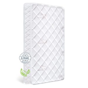 Premium Crib & Toddler Mattress,100% Knitted Fabric, Premium Fleece Surface-Hypoallergenic, 5″ Thick Firm Soft Crib Mattress, Non-Toxic – Fits Standard Cribs & Toddler Beds