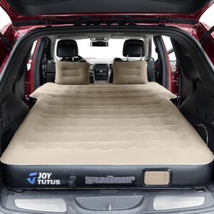 JOYTUTUS SUV Air Mattress Camping Bed,3.0 Thickened Flocking Car Camping Inflatable Mattress,Anti-Leakage,with 2 Pillows & Electric Pump Universal Car Bed for SUV Trunk and Rear Seat