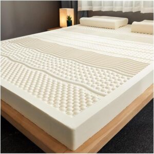 Natural Latex Topper,Organic Latex Mattress Topper 7 Zone 3/4 Inch Soft 100% Natural Premium Latex Mattress Topper(4in,180x200cm(71x79in))