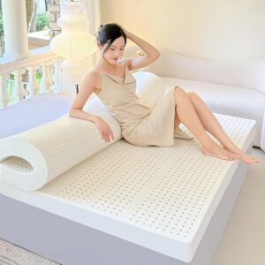 NaKeah Natural Latex Mattress Super King Size Foam Mattress Massage Full Body Comfortable Bedroom Furniture Student Dormitory Mat,7.5cm,150x200cm