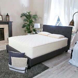 2-Sided Natural Latex Mattress 9″ | Natural Latex, Organic Cotton, Pure Wool | Handcrafted in USA | GOTS Certified Organic Cotton | Split Cal King