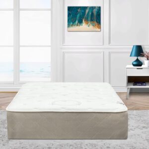 Greaton 14″ Firm Hybrid Mattress, Stable and Comfortable Double Sided Bed Mattresses, Provide Equal Level Body Support and Correct Posture, Fully Assembled Bedding, White, King