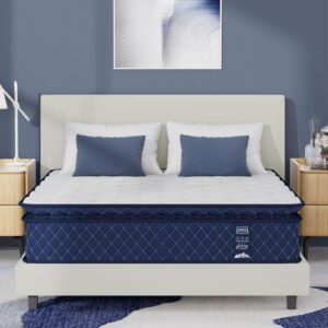 California King Mattress, 12 Inch Gel Memory Foam Hybrid Mattress in a Box, Independent Pocket Coils for Motion Isolation, Medium Firm, Pressure Relief & Upgraded Support, CertiPUR-US,84″*72″*12″