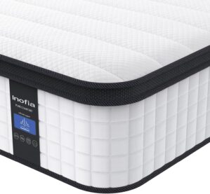 Inofia Queen Size Mattress, 14 inch Hybrid Queen Mattress in A Box,Ultra Comfort Memory Foam Layer, Medium Feels, Cooling Breathable Cover,Low Motion Transfer Supports for Any Sleep Position