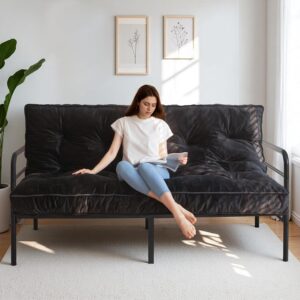MAXYOYO 6″ Futon Mattress Full Size, Velvet Thick Futons Couch Bed, Versatile Floor Mattress for Adults, (Frame Not Included)