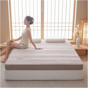 Mattress Topper Queen, Soft and Comfortable Latex Memory Coconut Palm Mattress, Foldable Bedroom Home Twin Mattress, Latex-Memory Foam-Coconut Palm-Medium Hardness (Color : Coffee Color, Size : 31.5