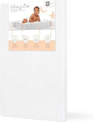 Dream On Me Sunset 3” Fiber Baby Crib Mattress, Fits All Mini & Portable Cribs Only, Greenguard Gold and JPMA Certified Crib Mattress, Easy to Clean and Waterproof Vinyl Cover