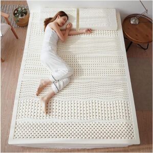 100% Natural Premium Latex Mattress Topper with Cotton Cover, Compression and No Deformation,Honeycomb Pore Ventilation,Soft and Comfortable,2in,120x190cm(47x75in)