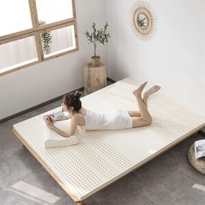 Natural Latex Topper,Organic Latex Mattress Topper Thick Soft Mattress Topper Portable Relieves Pressure, Organic Latex Mattress Cover(3in,135x190cm(53x75in))