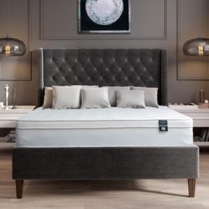 Full Mattress – 12 Inch Cool Comfort Foam & Spring Hybrid Mattress with Breathable Organic Cotton Cover – Quilted Soft Tight Top – Rolled in a Box – Oliver & Smith