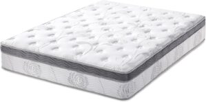 PrimaSleep Queen Mattress, 13 Inch Hybrid Mattress, Gel Infused Memory Foam, Pocket Spring for Support and Pressure Relief, CertiPUR-US Certified, Bed-in-a-Box, Firm, Queen Size