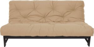 Mozaic Full Size 8-inch Cotton Twill Gel Memory Foam Futon Mattress, Khaki