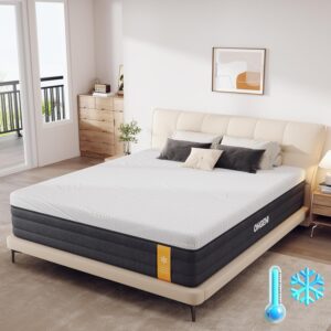 OhGeni 8 Inch Full Size Mattress, Cooling Gel Memory Foam Bed Mattresses in a Box, Cool Touch Surface, Ergonomic Support & Pressure Relief, Medium Feel, CertiPUR-US Certified Foam, Designed in USA