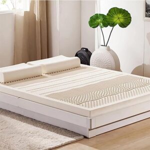 Natural Latex Topper,Organic Latex Mattress Topper Medium Firm Feel Mattress Topper for Back Pain with Removable Cover Pressure Relieving,for Cool Sleep & Pressure Relief(5cm,160x200cm(63x79in))
