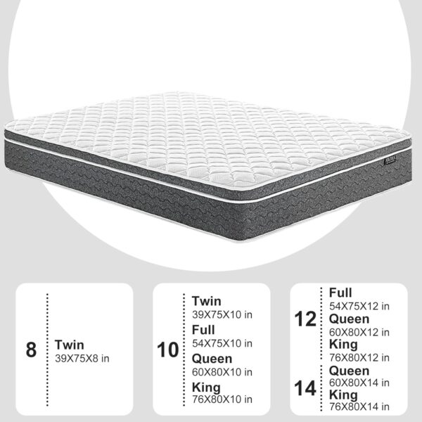 Queen Mattress 12 Inch Hybrid Mattress Queen Size – Memory Foam & Individually Pocket Coils Springs | Pressure Relief | Motion Isolation, Edge Support | CertiPUR-US Certified | Medium Firm