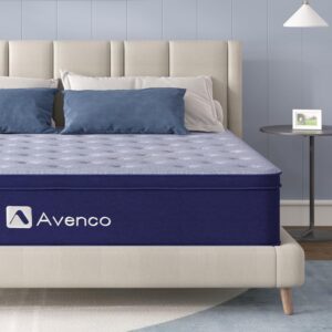 Avenco Queen Size Mattress in a Box, 10 Inch Hybrid Medium Firm, Pocket Innerspring for Pressure Relief & Motion Isolation, CertiPUR-US