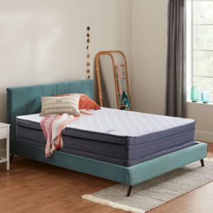 Zayton 10-Inch Plush Foam Encased Hybrid Eurotop Innerspring Mattress and 8″ Wood Boxspring/Foundation Set, Queen